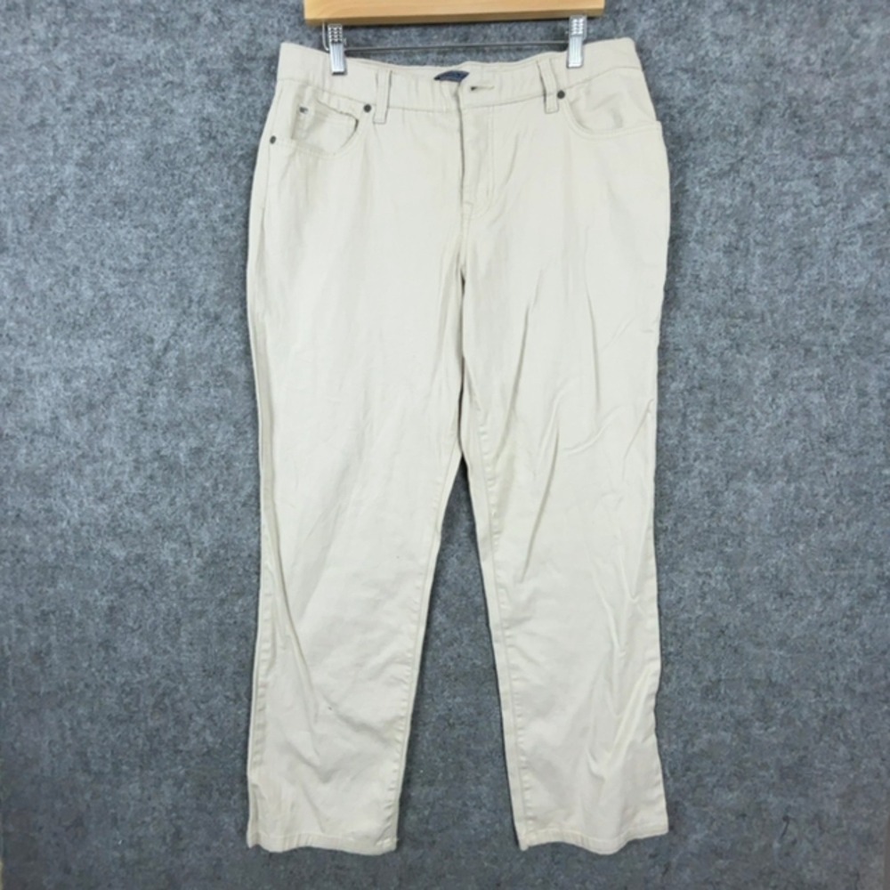 Bandolino Mandie Jeans Womens 12 Beige Denim Cotton Signature Fit Straight Leg